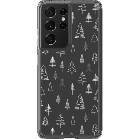 Minimal Christmas Trees Clear Phone Case
