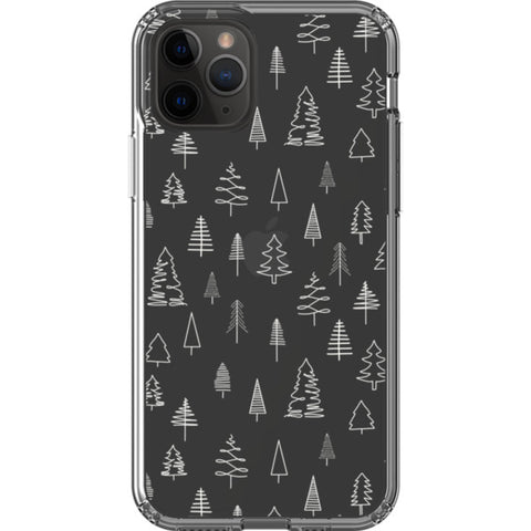 Minimal Christmas Trees Clear Phone Case