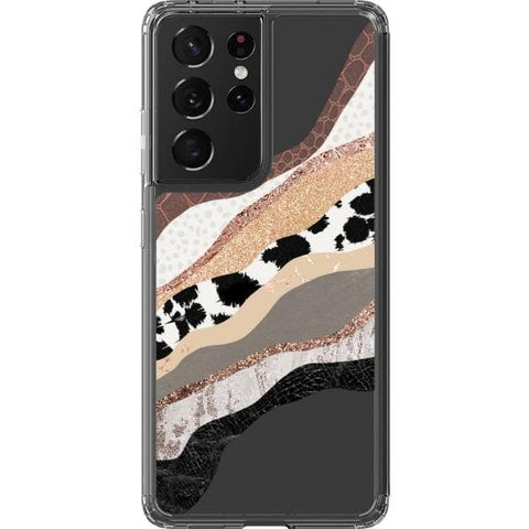 Galaxy S21 Ultra Abstract Cow Print Clear Phone Case - The Urban Flair