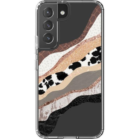 Abstract Cow Print Clear Phone Case Galaxy S22 exclusively offered by The Urban Flair