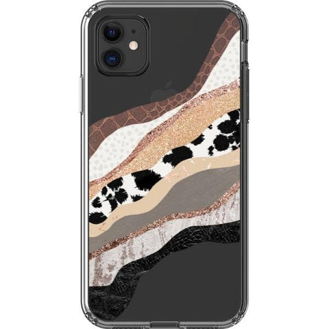 iPhone 11 Abstract Cow Print Clear Phone Case - The Urban Flair
