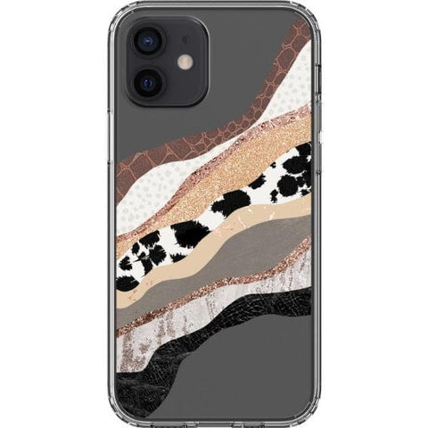 iPhone 12 Abstract Cow Print Clear Phone Case - The Urban Flair