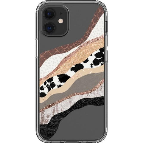 iPhone 12 Mini Abstract Cow Print Clear Phone Case - The Urban Flair