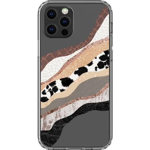 iPhone 12 Pro Abstract Cow Print Clear Phone Case - The Urban Flair