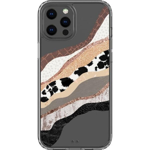 iPhone 12 Pro Max Abstract Cow Print Clear Phone Case - The Urban Flair