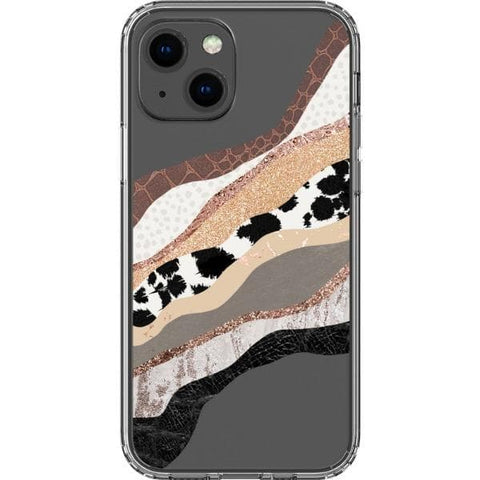iPhone 13 Mini Abstract Cow Print Clear Phone Case - The Urban Flair