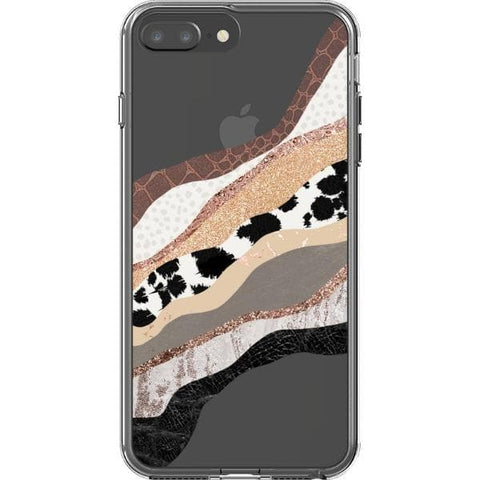 iPhone 7 Plus/8 Plus Abstract Cow Print Clear Phone Case - The Urban Flair