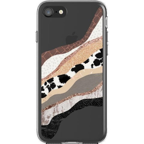 iPhone 7/8/SE 2020 Abstract Cow Print Clear Phone Case - The Urban Flair