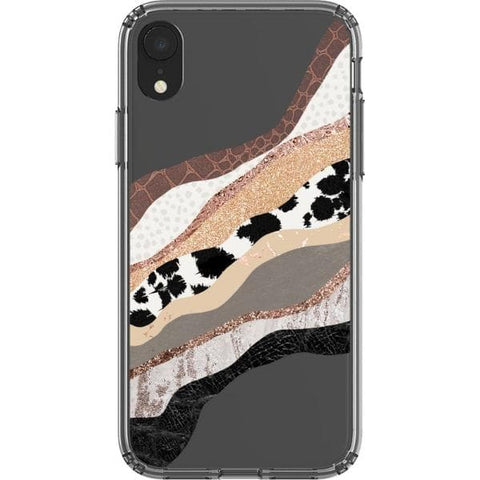 iPhone XR Abstract Cow Print Clear Phone Case - The Urban Flair