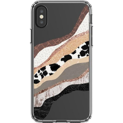 iPhone X/XS Abstract Cow Print Clear Phone Case - The Urban Flair