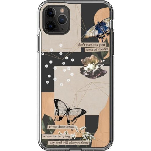 iPhone 11 Pro Max Aesthetic Butterfly Collage Clippings Clear Phone Case - The Urban Flair