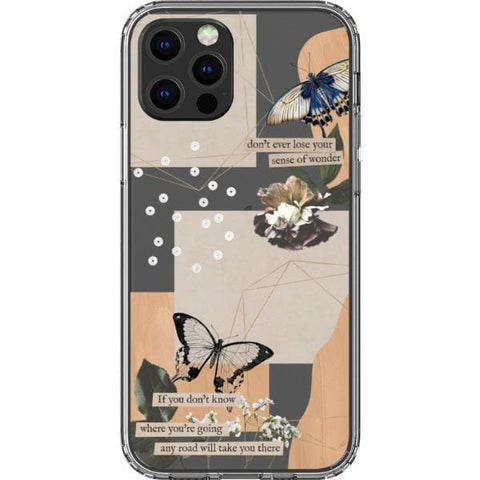 iPhone 12 Pro Aesthetic Butterfly Collage Clippings Clear Phone Case - The Urban Flair