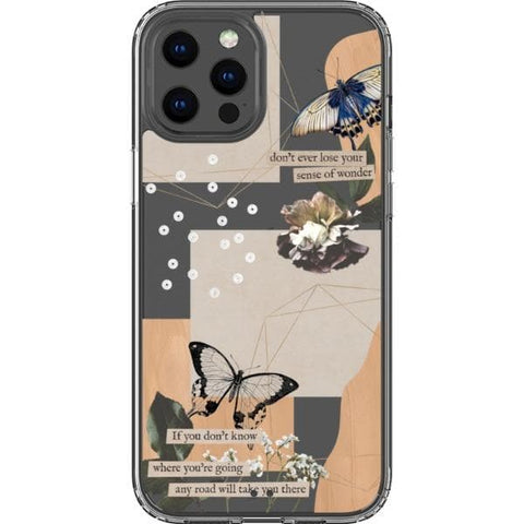 iPhone 12 Pro Max Aesthetic Butterfly Collage Clippings Clear Phone Case - The Urban Flair