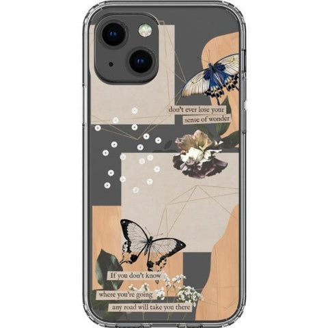 iPhone 13 Mini Aesthetic Butterfly Collage Clippings Clear Phone Case - The Urban Flair