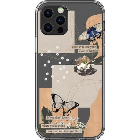 iPhone 13 Pro Aesthetic Butterfly Collage Clippings Clear Phone Case - The Urban Flair