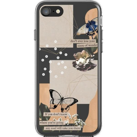 iPhone 7/8/SE 2020 Aesthetic Butterfly Collage Clippings Clear Phone Case - The Urban Flair