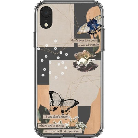 iPhone XR Aesthetic Butterfly Collage Clippings Clear Phone Case - The Urban Flair