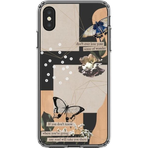 iPhone XS Max Aesthetic Butterfly Collage Clippings Clear Phone Case - The Urban Flair