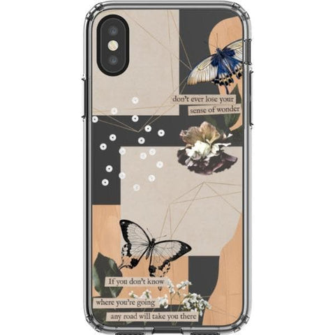 iPhone X/XS Aesthetic Butterfly Collage Clippings Clear Phone Case - The Urban Flair