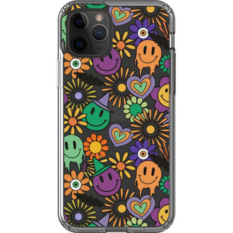 Aesthetic Halloween Smiley Face Clear Phone Case iPhone 11 Pro exclusively offered by The Urban Flair