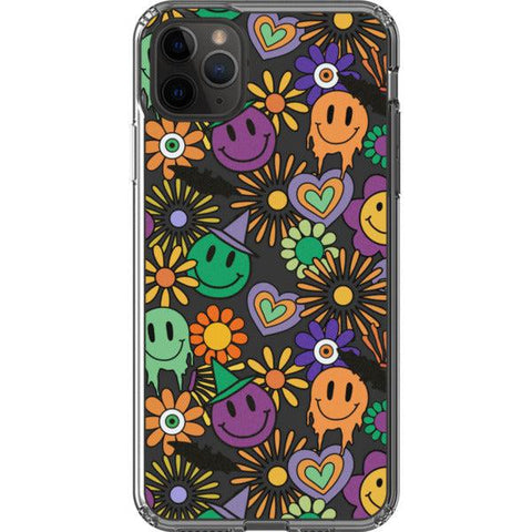 Aesthetic Halloween Smiley Face Clear Phone Case iPhone 11 Pro Max exclusively offered by The Urban Flair