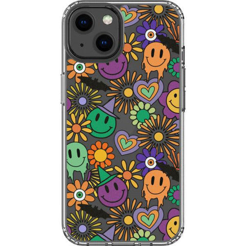 Aesthetic Halloween Smiley Face Clear Phone Case iPhone 13 exclusively offered by The Urban Flair