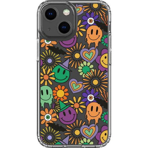 Aesthetic Halloween Smiley Face Clear Phone Case iPhone 13 Mini exclusively offered by The Urban Flair