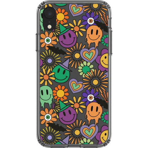 Aesthetic Halloween Smiley Face Clear Phone Case iPhone XR exclusively offered by The Urban Flair
