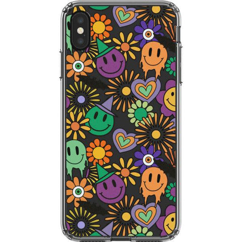 Aesthetic Halloween Smiley Face Clear Phone Case iPhone XS Max exclusively offered by The Urban Flair