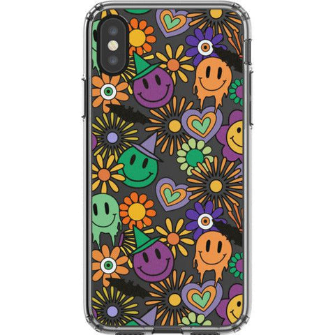 Aesthetic Halloween Smiley Face Clear Phone Case iPhone X/XS exclusively offered by The Urban Flair