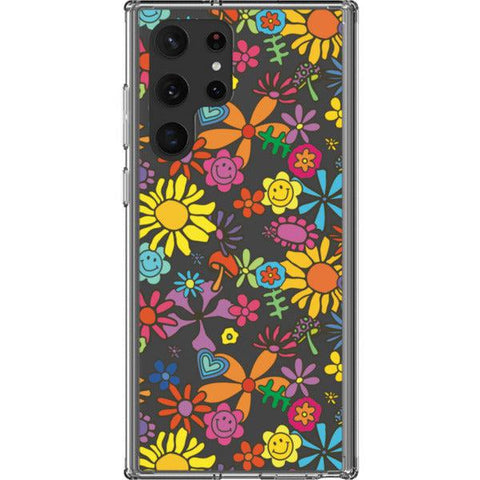 Aesthetic Retro Flowers Clear Phone Case Galaxy S22 Ultra exclusively offered by The Urban Flair