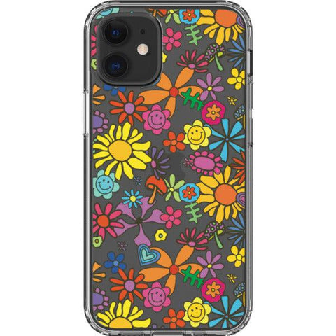 Aesthetic Retro Flowers Clear Phone Case iPhone 12 Mini exclusively offered by The Urban Flair