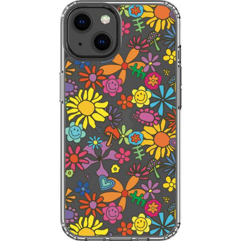 Aesthetic Retro Flowers Clear Phone Case iPhone 13 exclusively offered by The Urban Flair