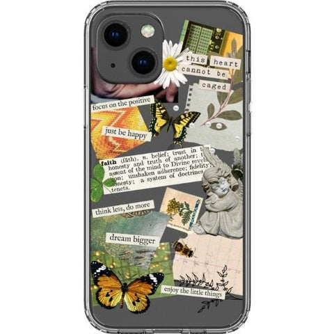 Aesthetic Scrap Collage Clear Phone Case for your iPhone 13 exclusively at The Urban Flair