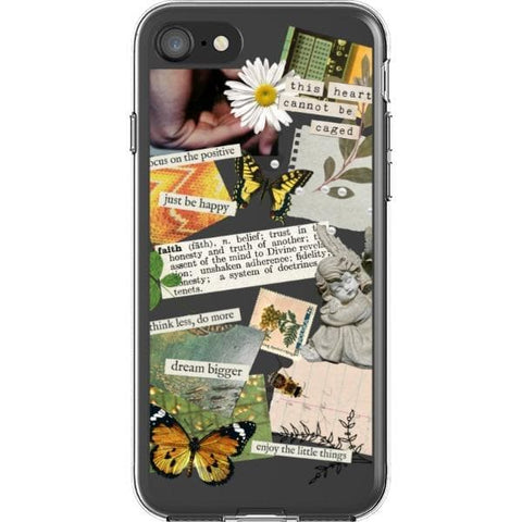 Aesthetic Scrap Collage Clear Phone Case for your iPhone SE (2020/2022) exclusively at The Urban Flair