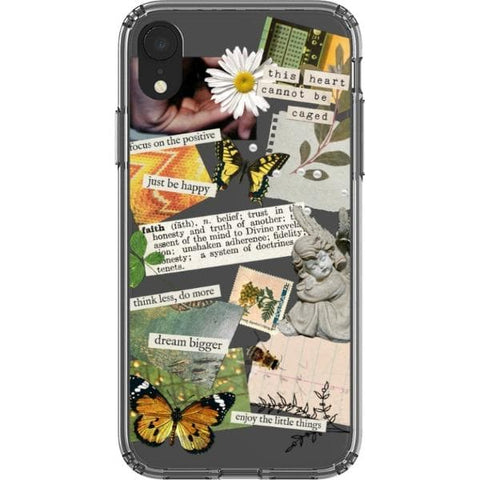 Aesthetic Scrap Collage Clear Phone Case for your iPhone XR exclusively at The Urban Flair