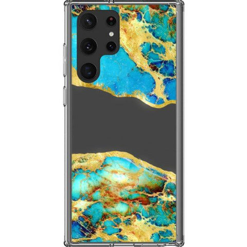Agate Slices Print Clear Phone Cases Galaxy S22 Ultra #1 exclusively offered by The Urban Flair