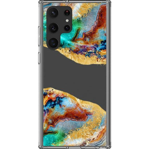 Agate Slices Print Clear Phone Cases Galaxy S22 Ultra #2 exclusively offered by The Urban Flair