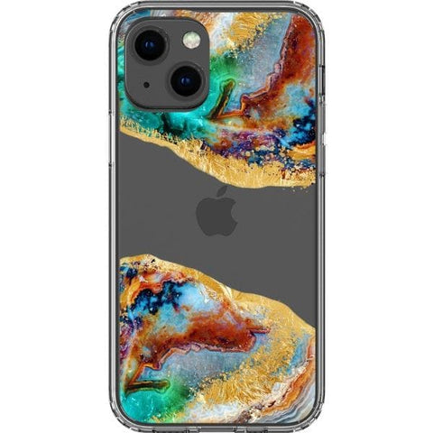iPhone 13 Mini #2 Agate Slices Print Clear Phone Cases - The Urban Flair