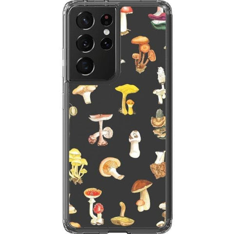 Galaxy S21 Ultra Autumn Watercolor Mushroom Clear Phone Case - The Urban Flair