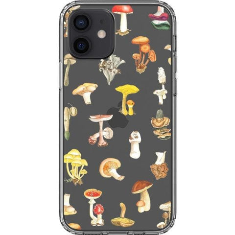 iPhone 12 Autumn Watercolor Mushroom Clear Phone Case - The Urban Flair