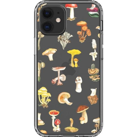 iPhone 12 Mini Autumn Watercolor Mushroom Clear Phone Case - The Urban Flair
