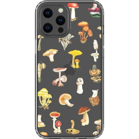 iPhone 12 Pro Max Autumn Watercolor Mushroom Clear Phone Case - The Urban Flair