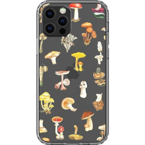 iPhone 13 Pro Autumn Watercolor Mushroom Clear Phone Case - The Urban Flair