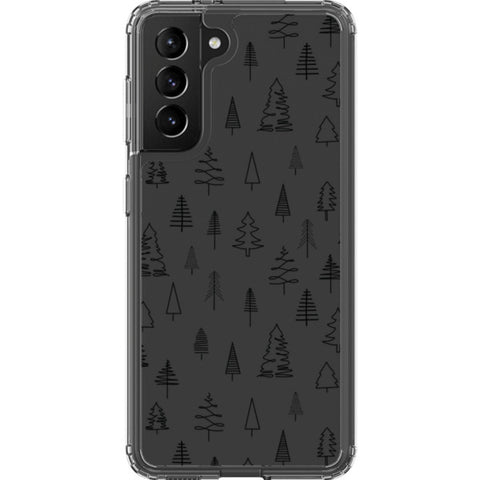 Minimal Christmas Trees Clear Phone Case