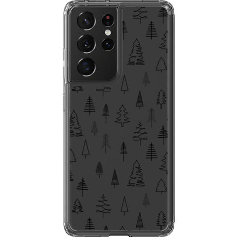 Minimal Christmas Trees Clear Phone Case