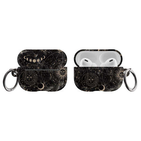 Black Zodiac Marble Airpods Case