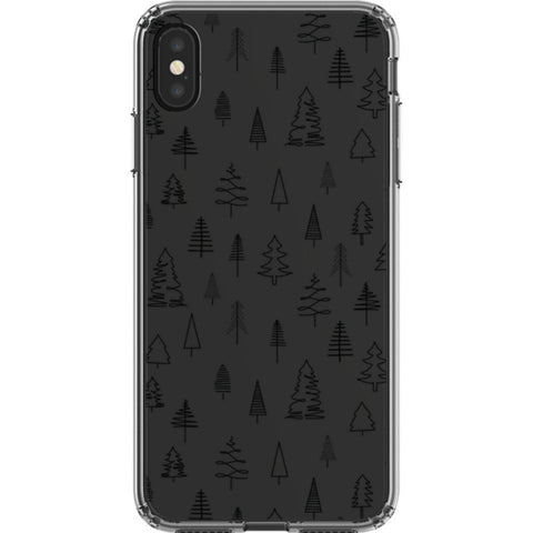 Minimal Christmas Trees Clear Phone Case