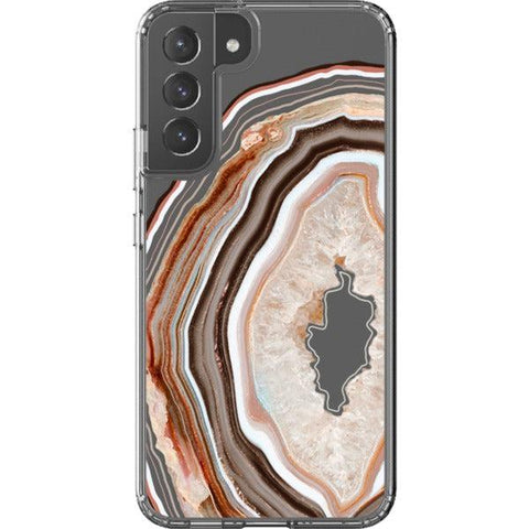 Beige Geode Slice Clear Phone Case Galaxy S22 Plus exclusively offered by The Urban Flair