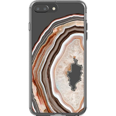 iPhone 7 Plus/8 Plus Beige Geode Slice Clear Phone Case - The Urban Flair